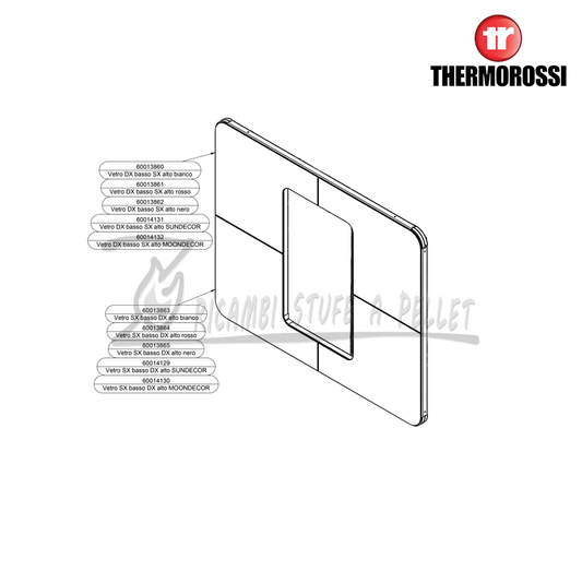 Vetro Dx basso Sx alto Bianco slim - 60013860